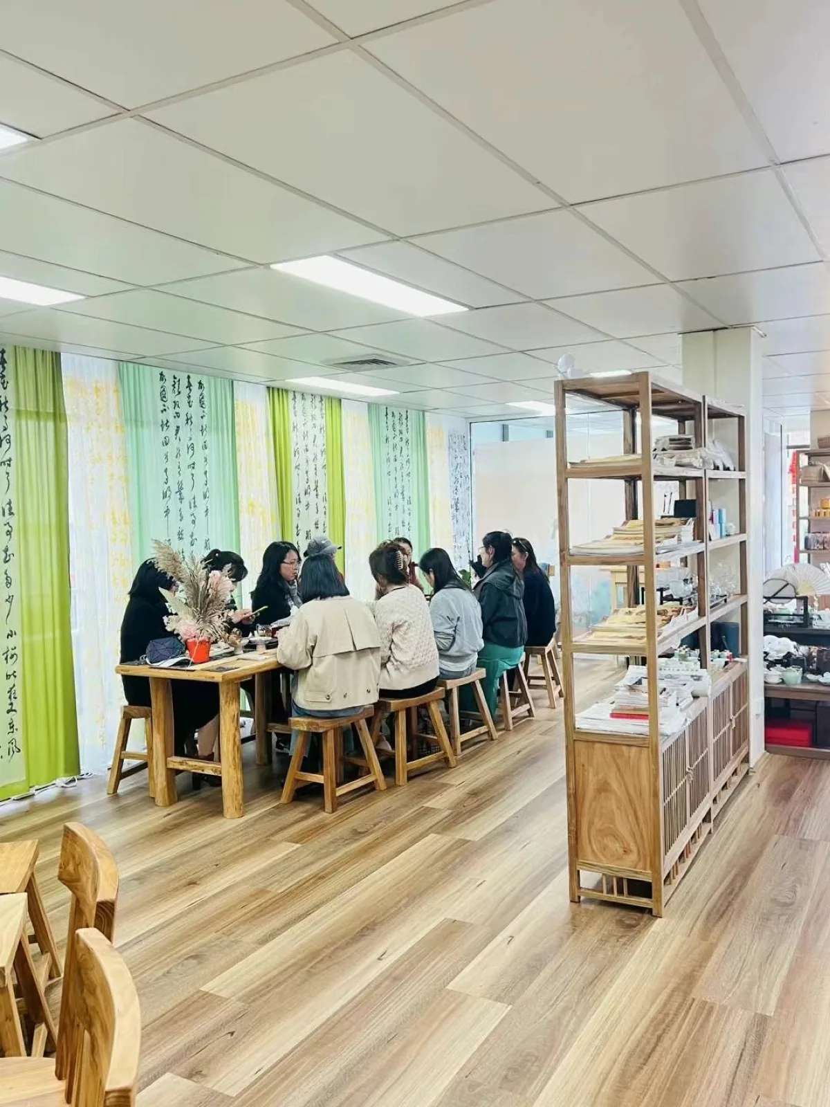 Women at a craft workshop in the venue